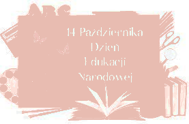 Tablica szkolna z napisem dzień Edukacji Narodowej ozdobiona rysunkami